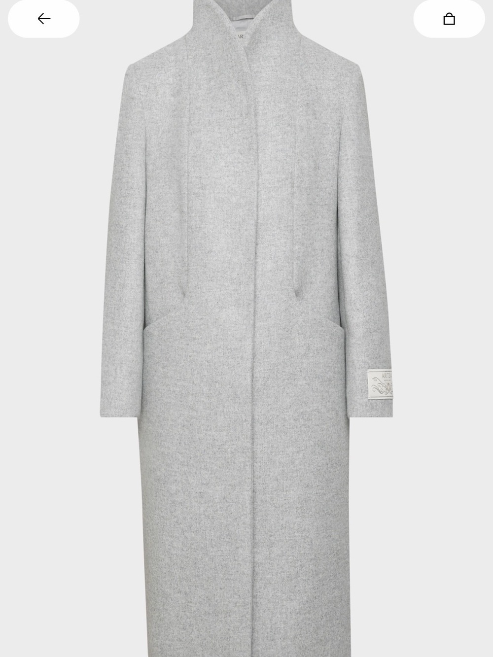 Wilfred Cocoon Long Hooded Coat in Light Gray